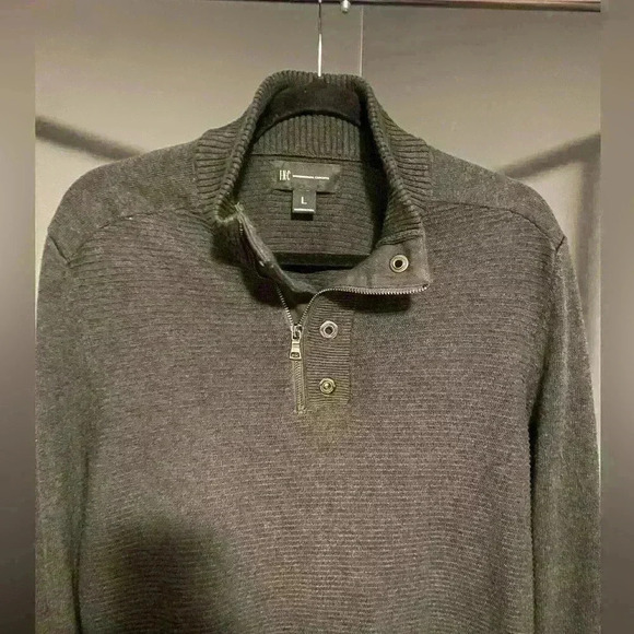 INC International Concepts Mens gray sweater like new size large - Picture 2 of 6